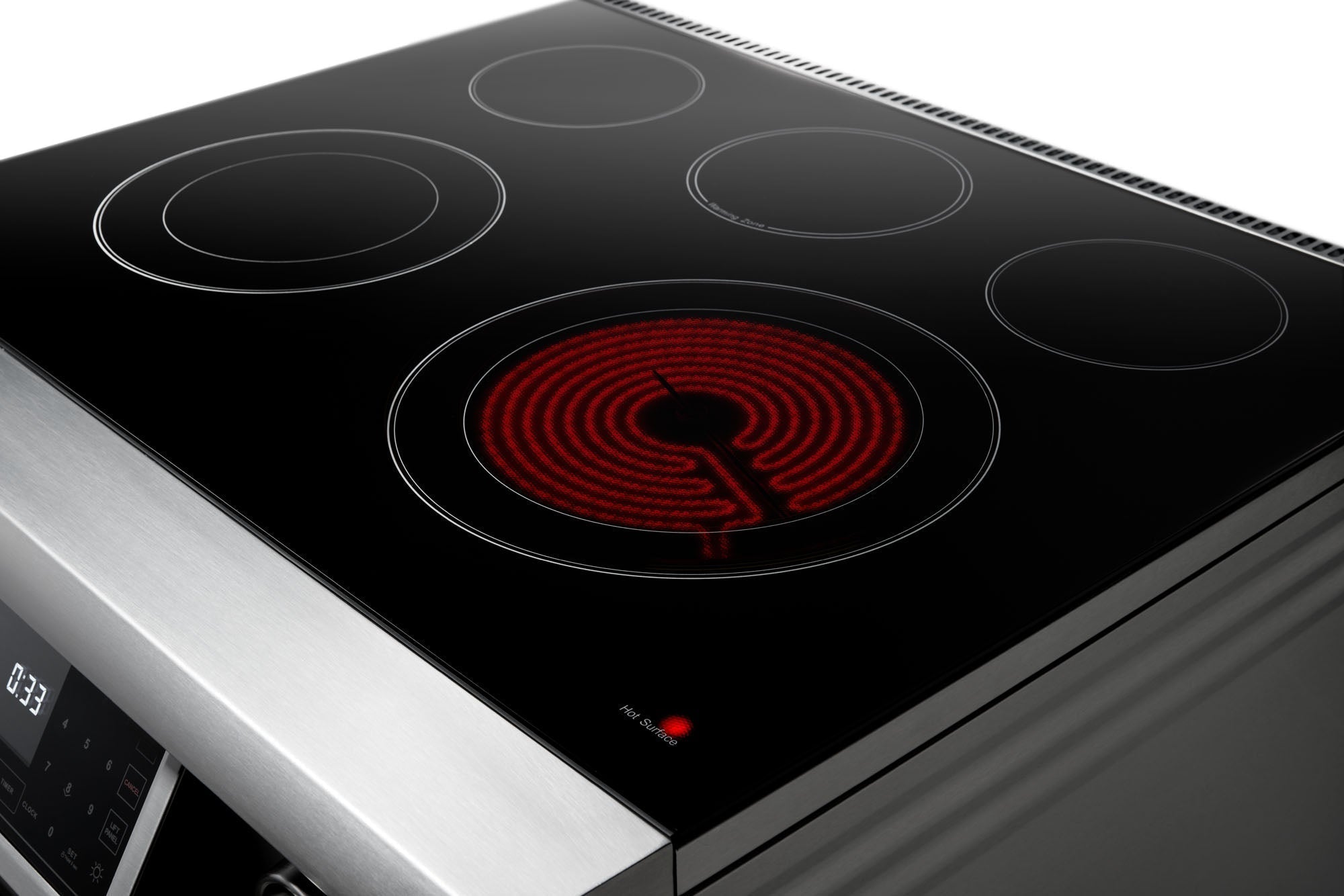 Thor Kitchen 4-Piece Appliance Package - 30-Inch Electric Range with Tilt Panel, French Door Refrigerator, Wall Mount Hood, and Dishwasher in Stainless Steel