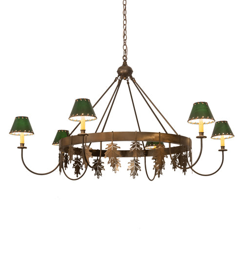 Meyda 57" Wide Oak Leaf 6 LT Chandelier '51291