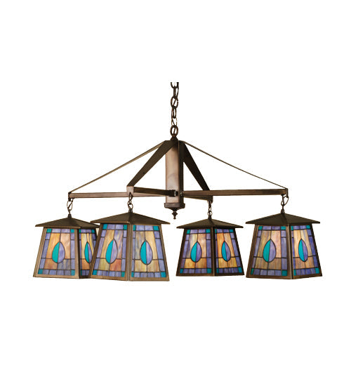 Meyda 38"W Mackintosh Leaf 4 LT Chandelier '51377