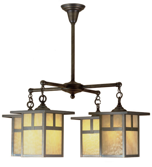 Meyda 32"W Hyde Park T Mission 4 LT Chandelier '51763