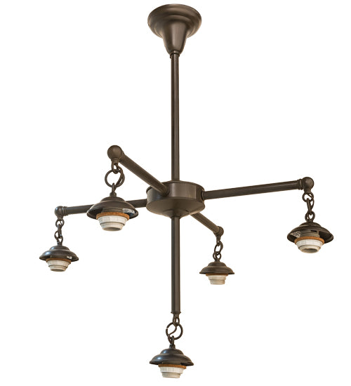 Meyda 25" Wide Craftsman 5 Light Chandelier Hardware '51805