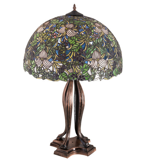 Meyda 30"H Trillium & Violet Table Lamp - 52172