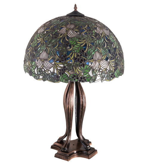 Meyda 30"H Trillium & Violet Table Lamp - 52172