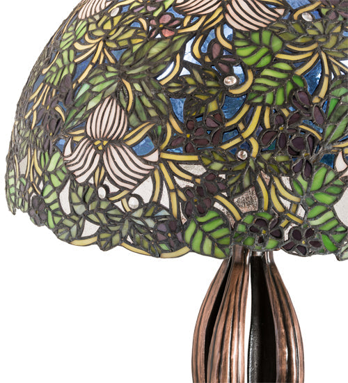 Meyda 30"H Trillium & Violet Table Lamp - 52172