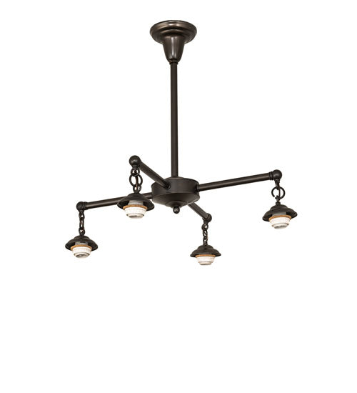 Meyda 26" Wide Craftsman 4 Light Chandelier Hardware '62742