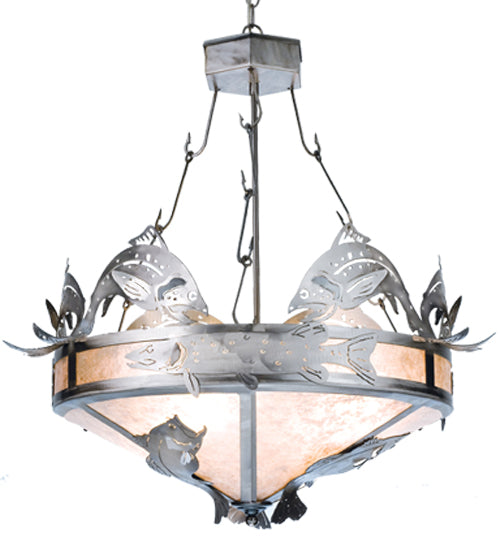 Meyda 30"W Catch of the Day Trout Inverted Pendant '65174