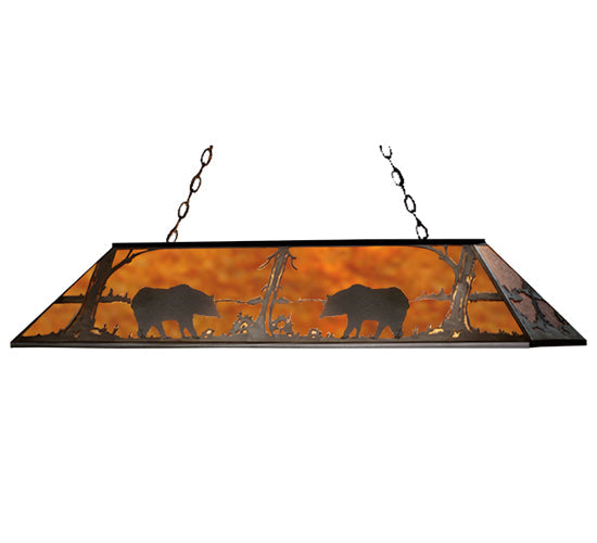 Meyda 72"L Bear at Lake Oblong Pendant '65415