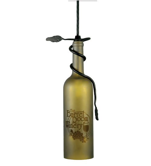 Meyda 3"W Personalized Etched Grapes Wine Bottle Mini Pendant '65761