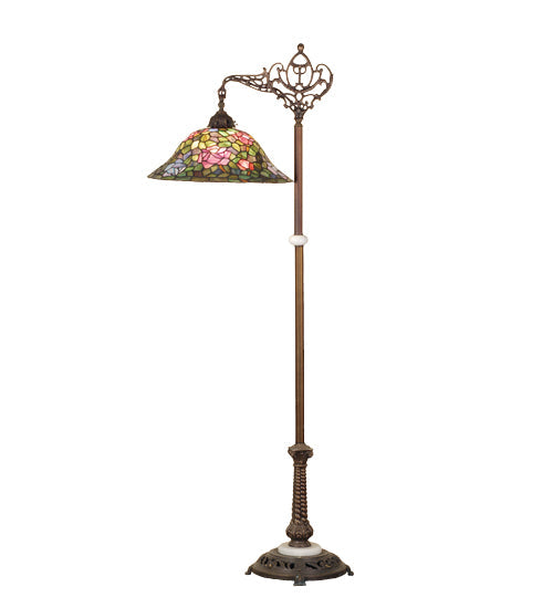 Meyda 59" High Tiffany Rosebush Bridge Arm Floor Lamp '65831