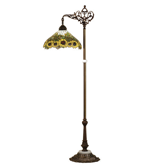 Meyda 61"H Wild Sunflower Bridge Arm Floor Lamp '65834