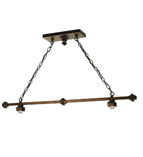 Meyda 32"L Mahogany Bronze 2 LT Island Pendant Hardware '66238