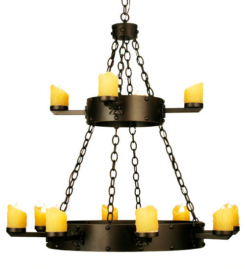 Meyda 37"W Kingston 12 LT Two Tier Chandelier '67969