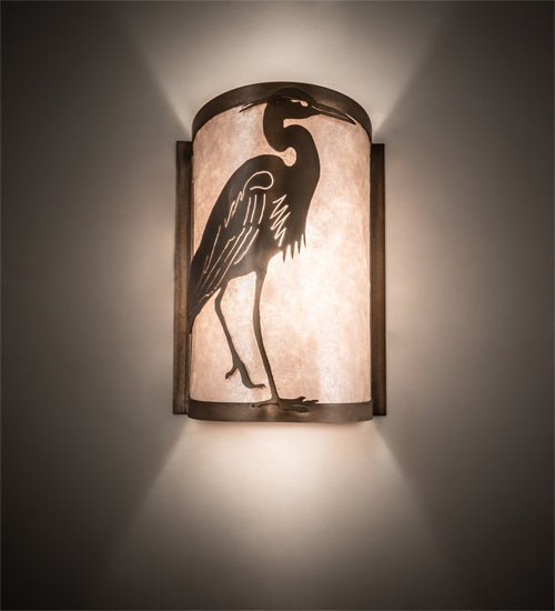 Meyda 8" Wide Heron Right Wall Sconce '68186