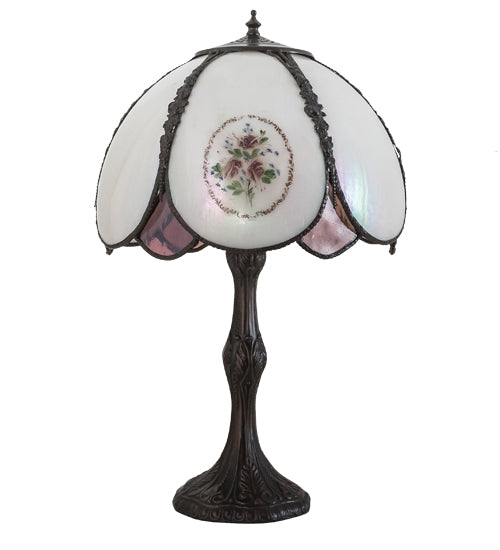 Meyda 22"H Roses Hand Painted Table Lamp '68597