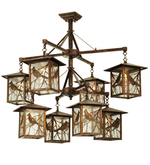 Meyda 42" Wide Seneca Song Bird 8 Light Hanging Lantern Chandelier '69250