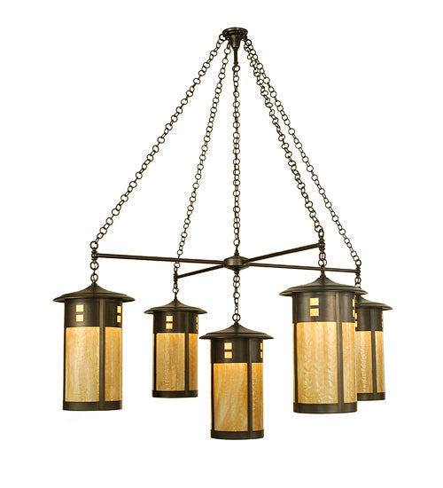 Meyda 71.5"W Fulton Englewood 5 LT Hanging Lantern Chandelier 72054