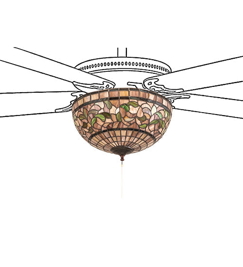 Meyda 16" Wide Tiffany Turning Leaf Fan Light Fixture 72650