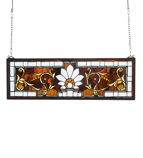 Meyda 28"W X 9"H Beveled Ellsinore Transom Stained Glass Window '73063