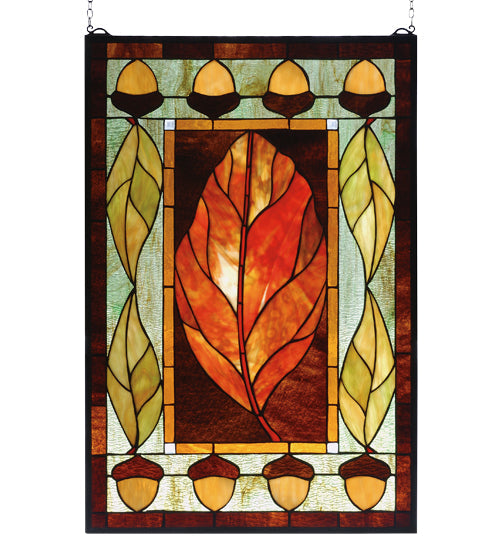 Meyda 21"W X 31"H Harvest Festival Stained Glass Window 73207