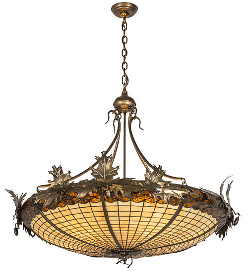 Meyda 40"W Greenbriar Oak Inverted Pendant 74006