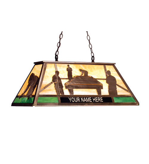 Meyda 33"L Personalized Pool Hall Oblong Pendant 74106