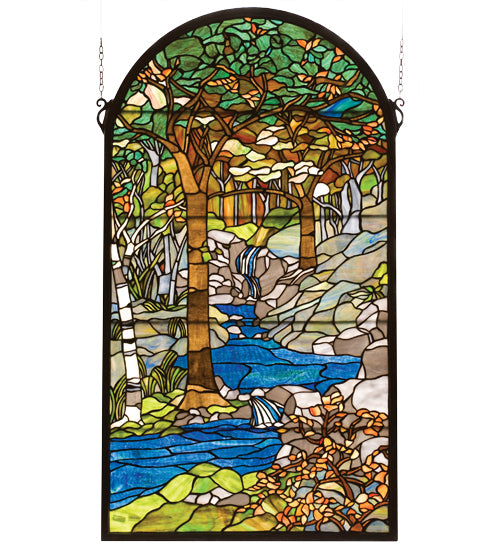 Meyda 40"H X 22"W Tiffany Waterbrooks Stained Glass Window 77530