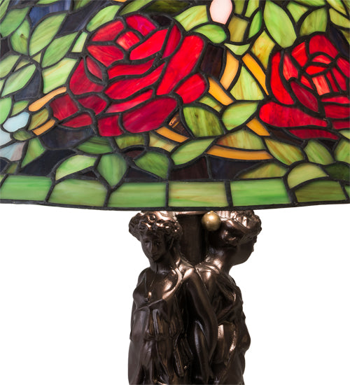 Meyda 24" High Tiffany Rosebush Table Lamp - 78364