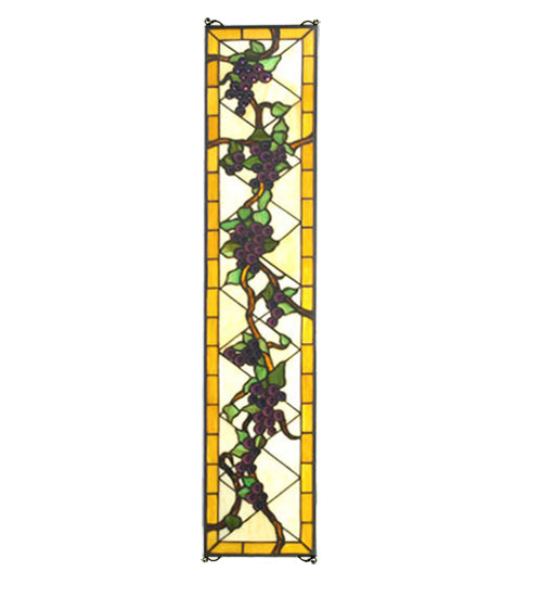 Meyda 8"W X 36"H Jeweled Grape Stained Glass Window 79792