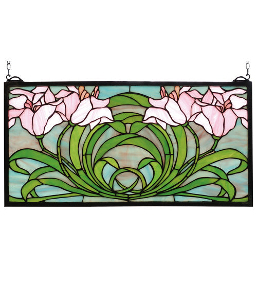 Meyda 22"W X 11"H Calla Lily Stained Glass Window 79950