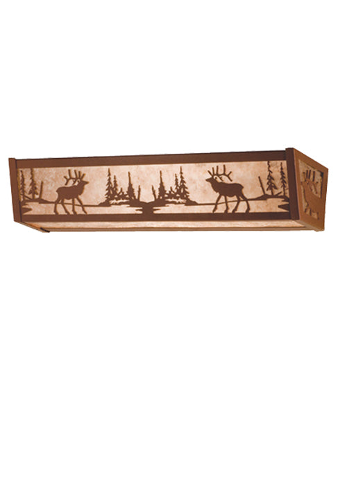 Meyda 30" Wide Elk at Lake Vanity Light 81148