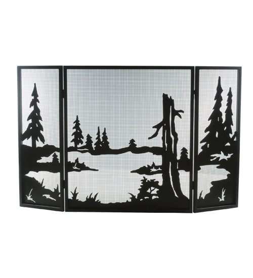 Meyda 52"W X 32"H Quiet Pond Fireplace Screen 81150