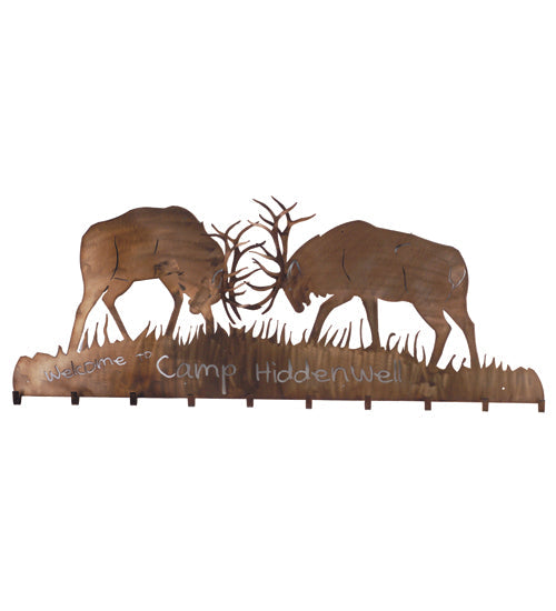 Meyda 60"W Battling Bucks 10 Hooks Coat Rack 81543