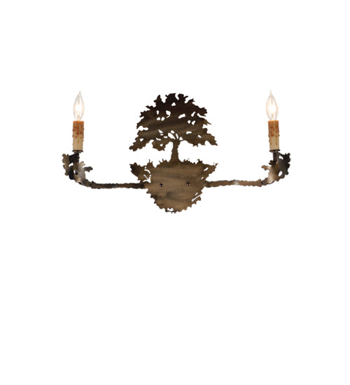 Meyda 23"W Oak Tree 2 LT Wall Sconce 82158