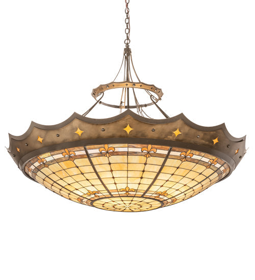 Meyda 57" Wide Fleur-de-Lite Inverted Pendant 82440