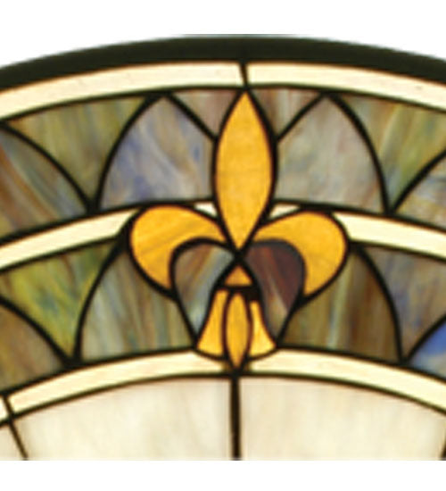 Meyda 30"W X 30"H Fleur-de-lis Stained Glass Window '82455