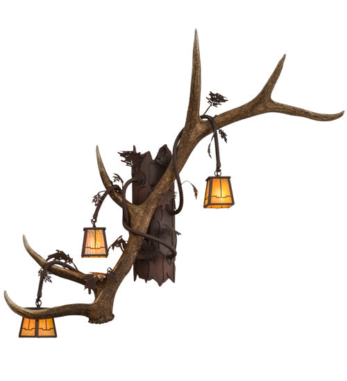 Meyda 46" Wide Antlers Elk 3 Light Wall Sconce- 82834