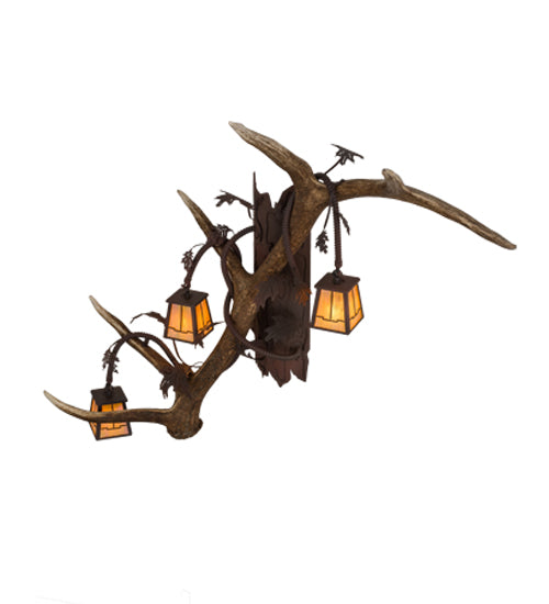 Meyda 46" Wide Antlers Elk 3 Light Wall Sconce- 82834