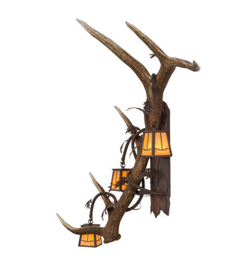 Meyda 46" Wide Antlers Elk 3 Light Wall Sconce- 82834