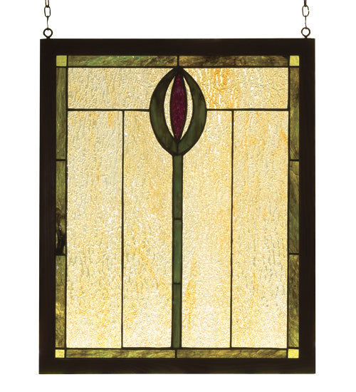 Meyda 14"W X 17"H Spear Wood Frame Stained Glass Window 98100