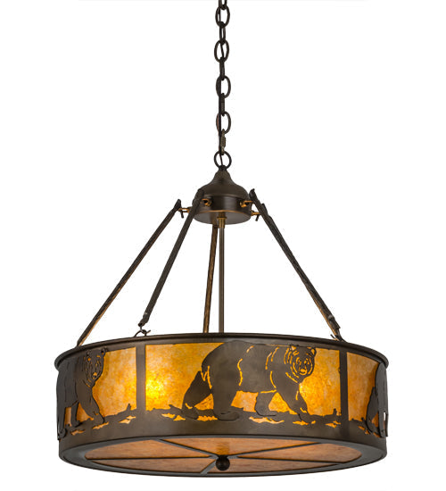 Meyda 22" Wide Lone Bear Inverted Pendant 98440