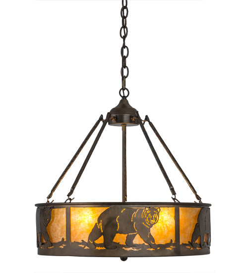 Meyda 22" Wide Lone Bear Inverted Pendant 98440