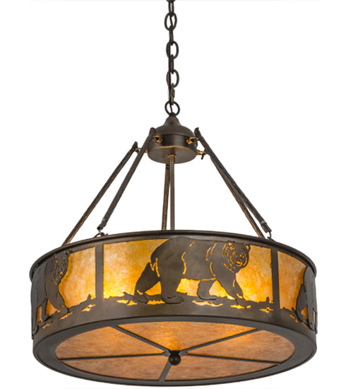 Meyda 22" Wide Lone Bear Inverted Pendant 98440