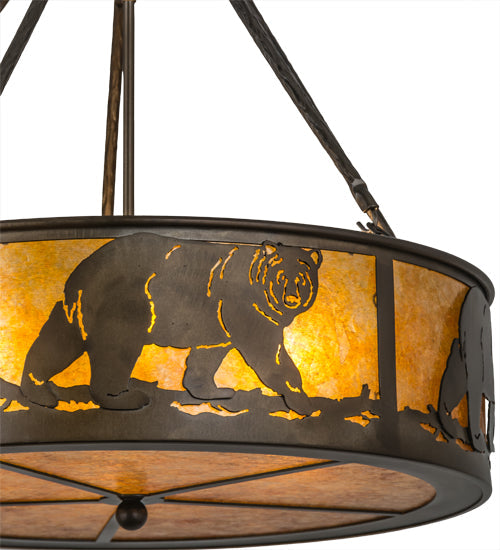 Meyda 22" Wide Lone Bear Inverted Pendant 98440