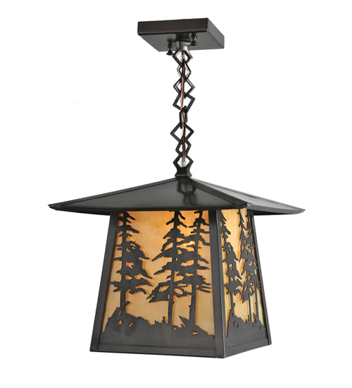 Meyda 12"Sq Stillwater Tall Pines Ceiling Pendant '99530