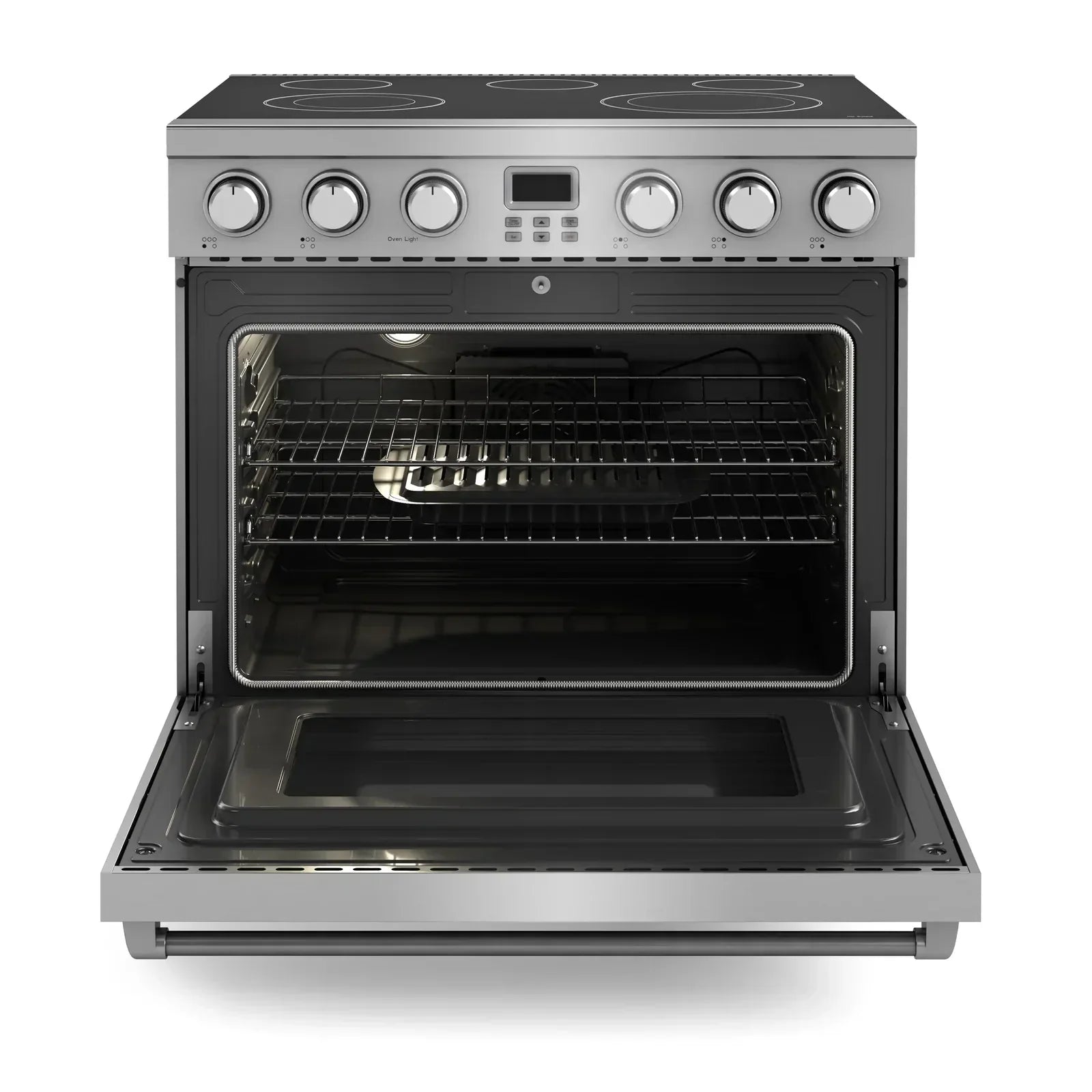Thor Kitchen 2-Piece Appliance Package - 36-Inch Electric Range and Pro-Style Wall Mount Range Hood in Stainless Steel