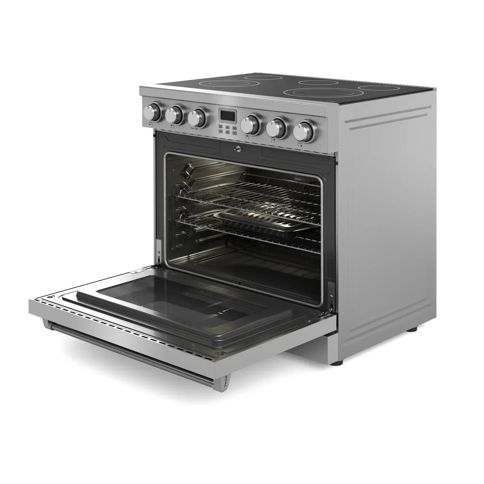 Thor Kitchen 2-Piece Appliance Package - 36-Inch Electric Range and Pro-Style Wall Mount Range Hood in Stainless Steel