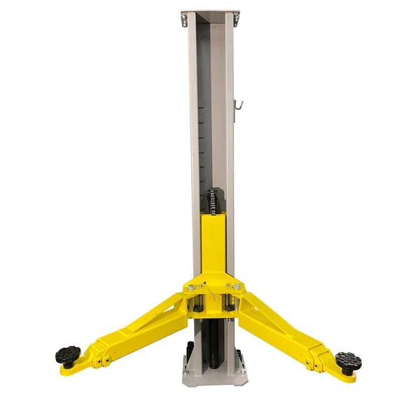 C7000 7,000 lb Portable Two Post Auto Lift showing extended lifting arms on white background