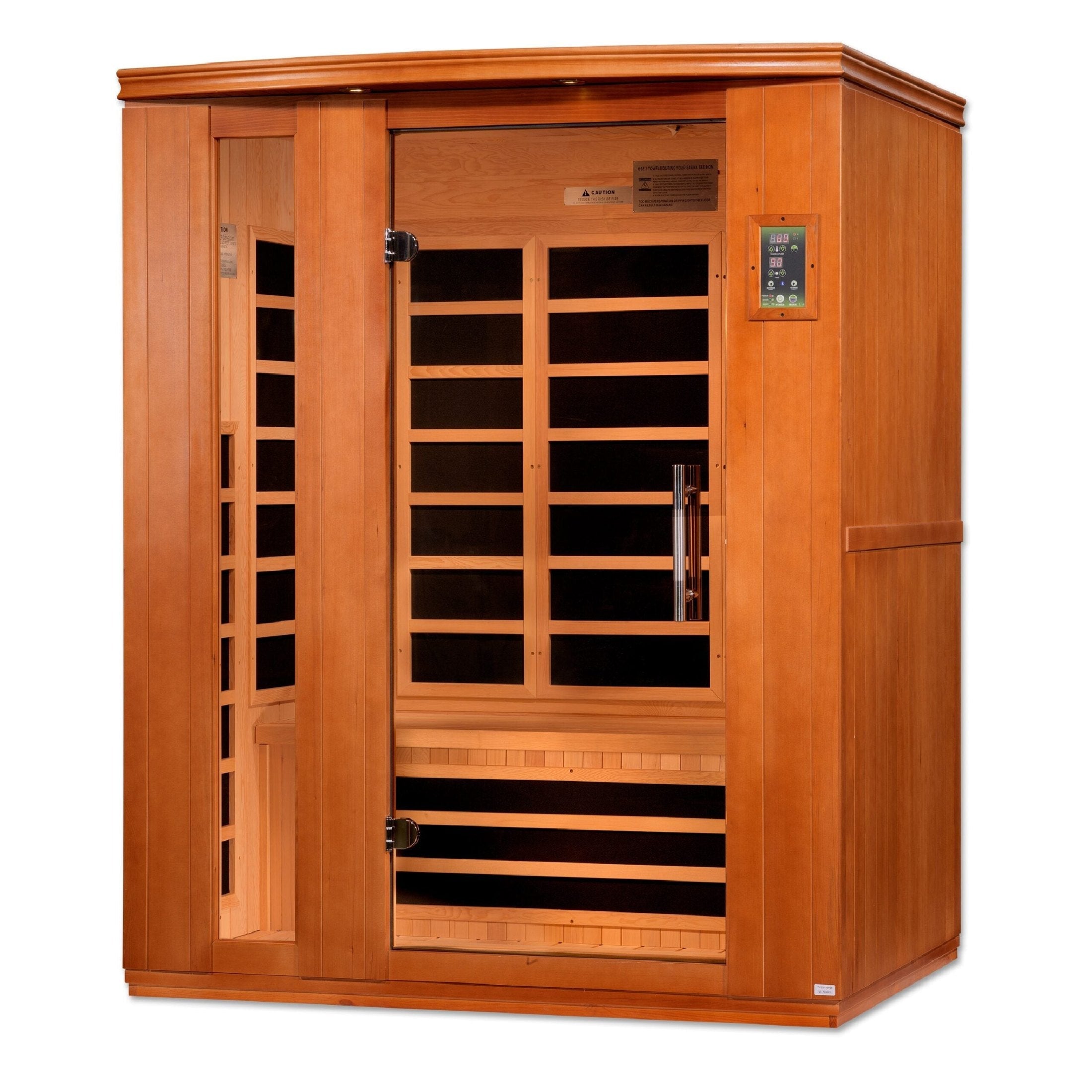 Golden Designs Dynamic Lugano 3-person Ultra Low EMF Under 3MG FAR Infrared Sauna Canadian Hemlock - DYN-6336-02 Elite