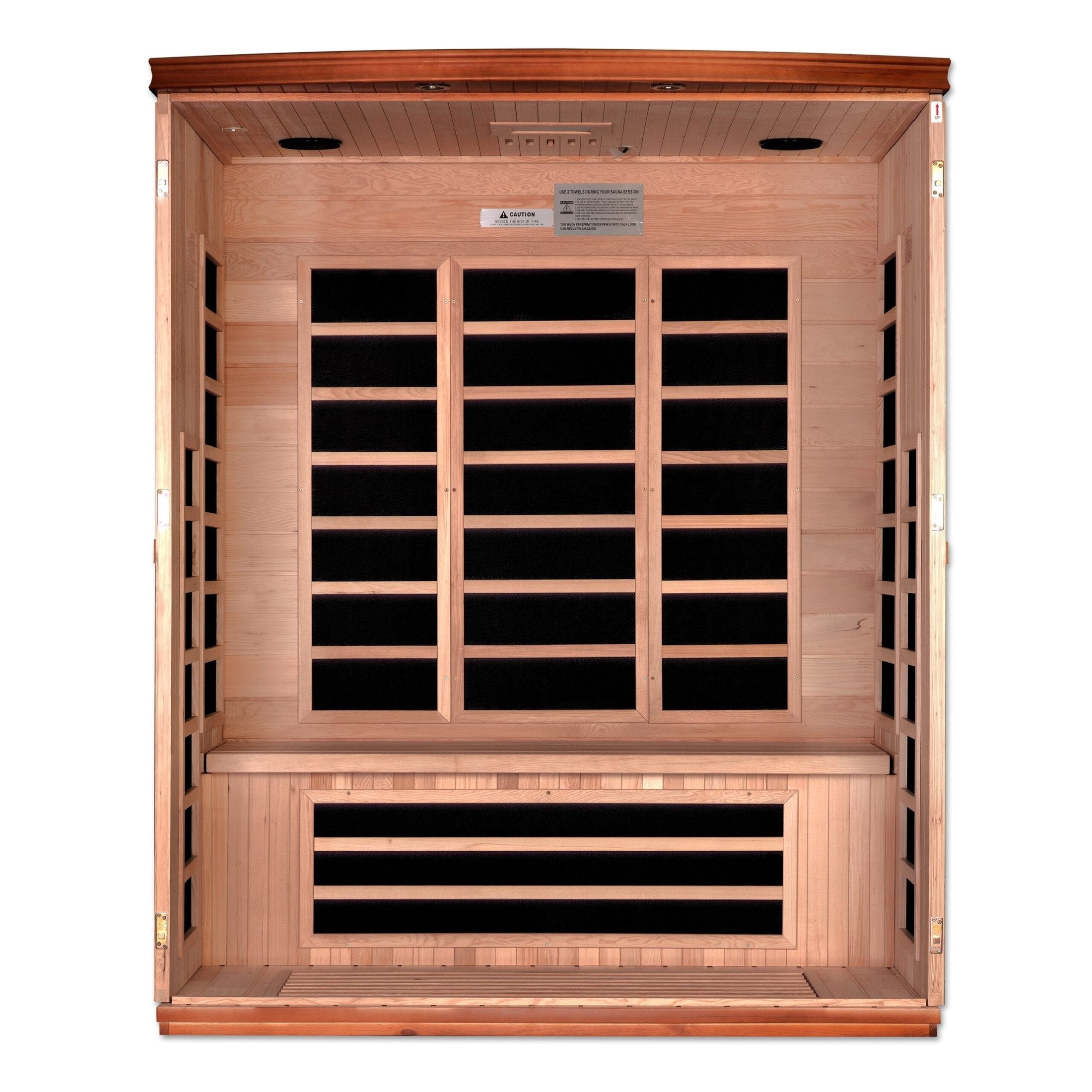 Golden Designs Dynamic Lugano 3-person Ultra Low EMF Under 3MG FAR Infrared Sauna Canadian Hemlock - DYN-6336-02 Elite