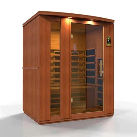 Golden Designs Dynamic Lugano 3-Person Full Spectrum Near Zero EMF Under 2MG FAR Infrared Sauna Canadian Hemlock DYN-6336-02 FS